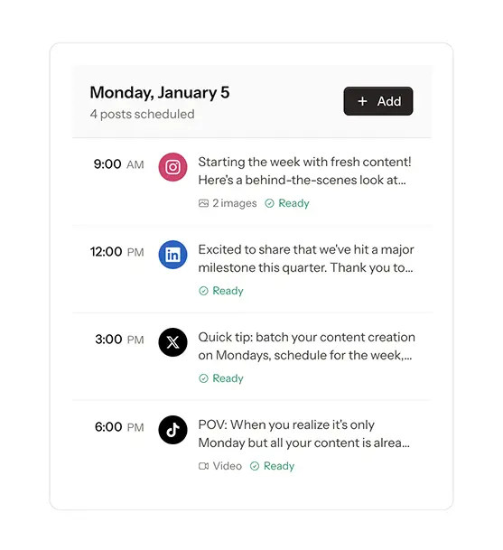 Posta visual content calendar with drag-and-drop scheduling